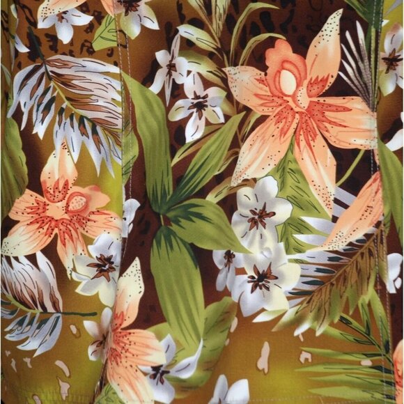 Allison Daley Hawaiian Floral Button Front Jacket Size 18 Long Sleeve Shaket - Picture 7 of 12
